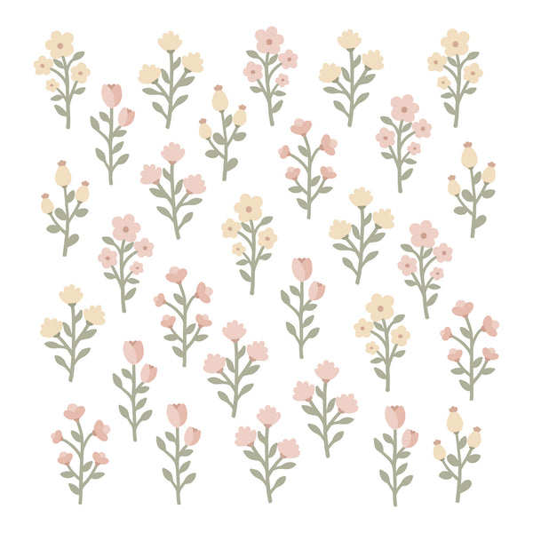 Pastel Flower Wall Stickers – for kids' rooms, living rooms or bedrooms