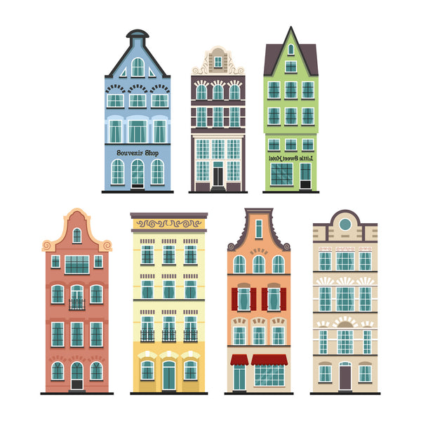 Colorful City Street – Decorative Wall Stickers for Children