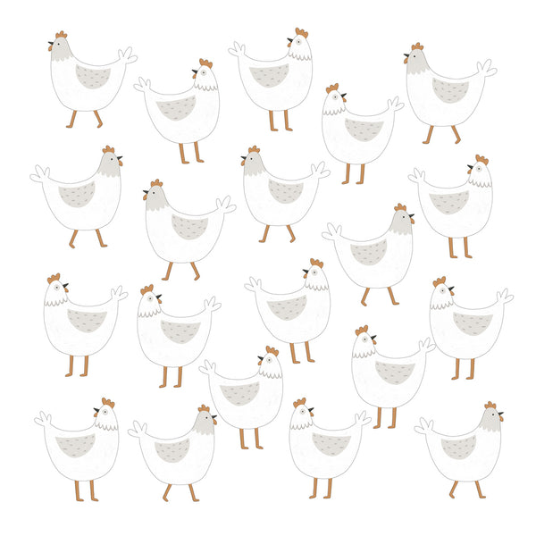 Wall Stickers – White Hens Farmhouse Style for Kids’ Room Decor