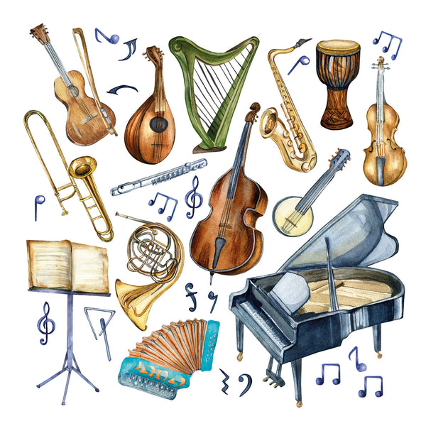 Music Instruments Wall Stickers – Classroom and Kids Room Decor
