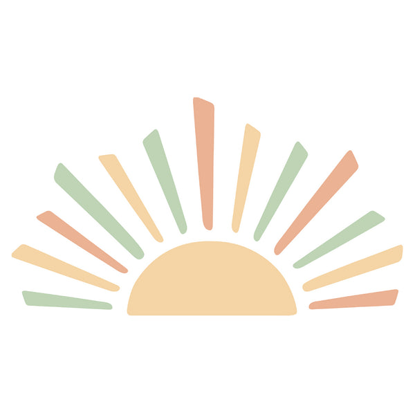 Wall Decals Boho Sun – Large Minimalist Sunrise Stickers for Kids Room, Nursery or School