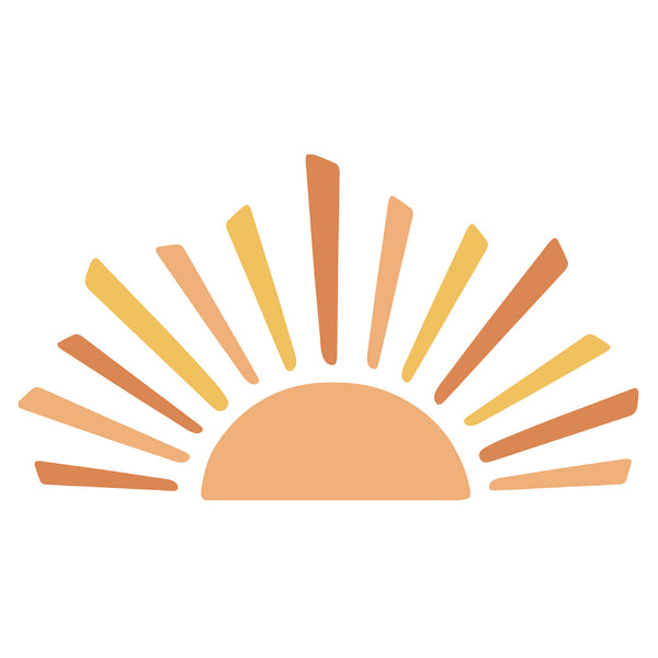 Boho Sun Large Wall Decal – Warm Sunrise Sticker for Nursery Decor