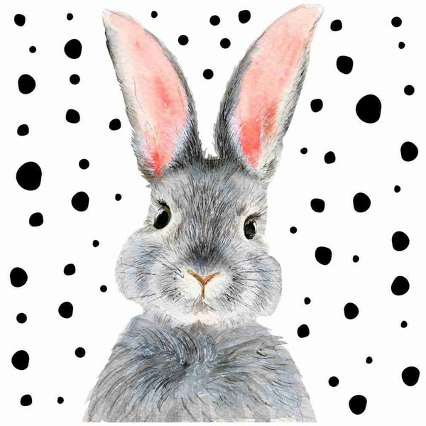 Bunny Wall Decal with Polka Dots – Kids Room Animal Decor