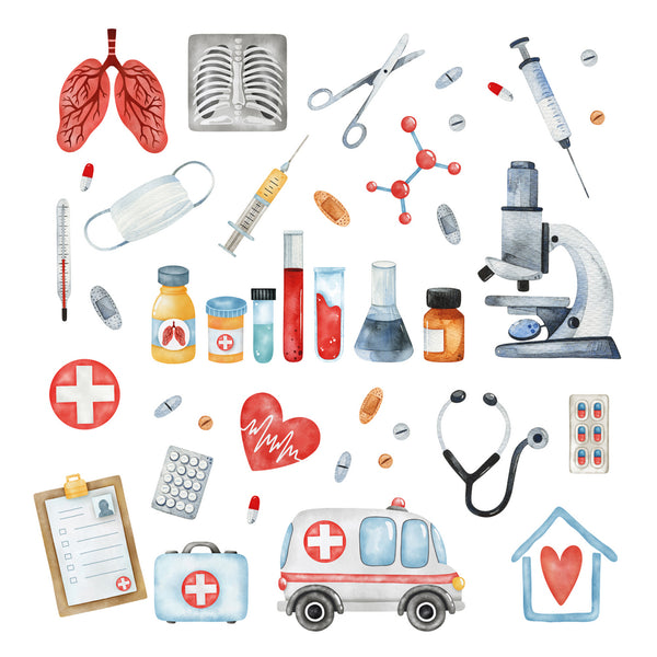 Medical Office Wall Stickers Set – Doctor's Room Kids Decor