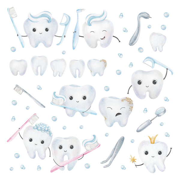 Naklejki na ścianę Ząbki | Dekoracja Gabinetu Dentystycznego