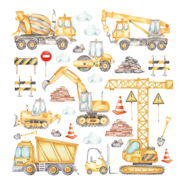 Construction Vehicles | Wall Stickers for Boys' Room