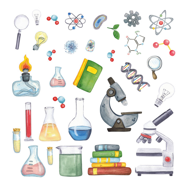 Wall Stickers Science Lab – Educational Classroom Decor Set