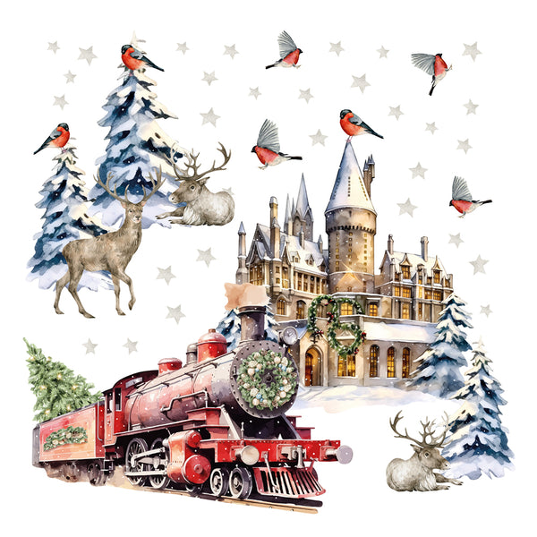Naklejki na ścianę Pociąg Świąteczny Polar Express | Zamek i Renifery