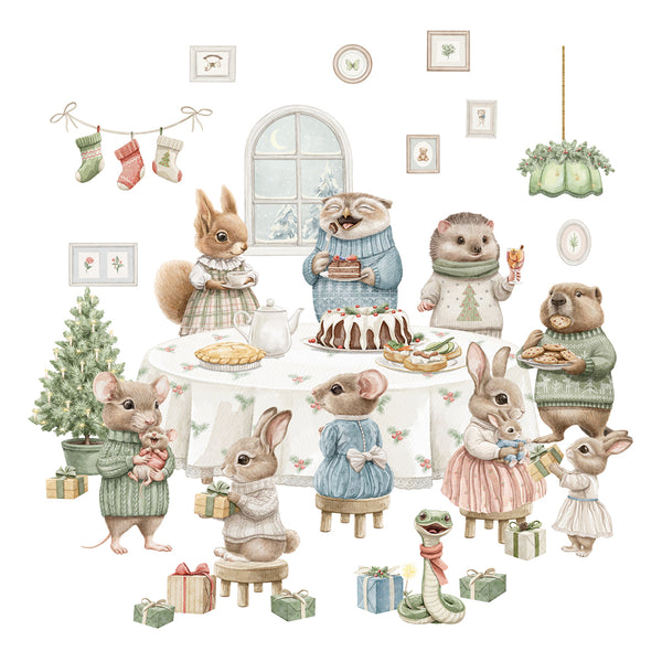 Naklejki na ścianę Świąteczne Zwierzątka | Leśni Przyjaciele Dekoracja