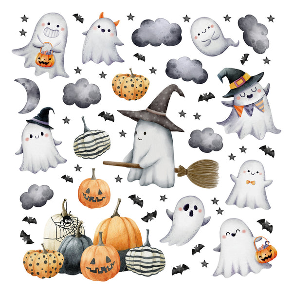 Naklejki na ścianę Halloween | Duszki, Dynie, Nietoperze i Gwiazdki