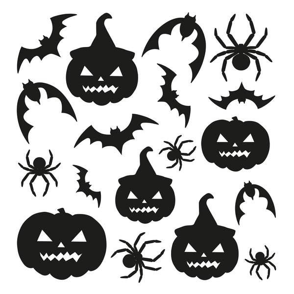Naklejki na ścianę i okno Halloween – dynie, nietoperze, pająki